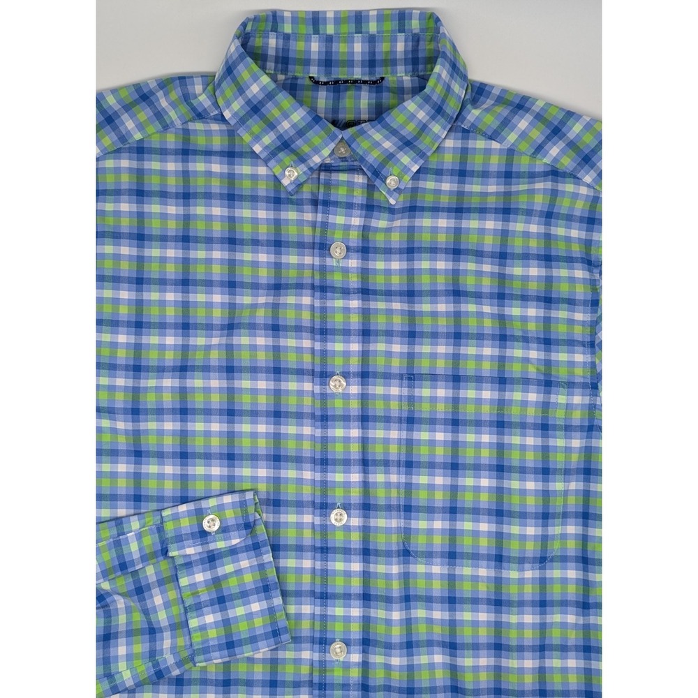 Vineyard Vines Shirt Men XS Plaid OTG Performance Stretch Button Down Blue Green